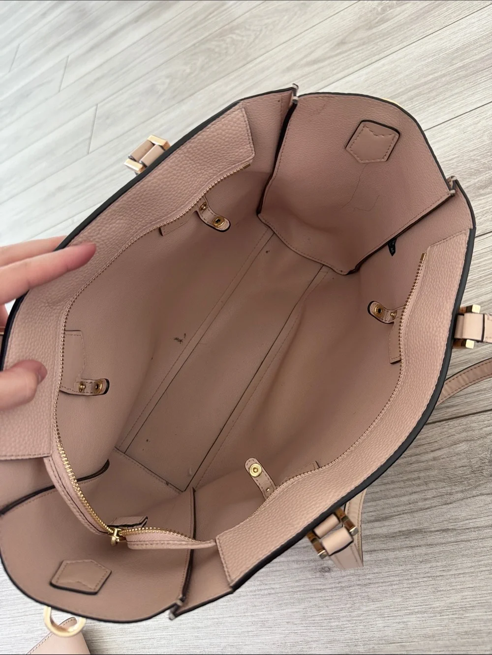 Michael Kors Blush Pink Pebbled Leather Tote with Matching Clutch wallet - Picture 9 of 11